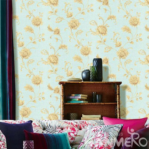 HANMERO Chinese Home Interior Modern Vintage Flower Wallpaper Image 0.53 * 10M PVC Room Decoration Wallcovering Wholesaler