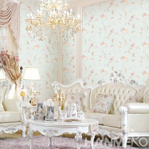 HANMERO Newest Fancy Pink Flowers Design Wallcovering 0.53 * 10M PVC Decorative Wallpaper for Restaurant Wall Decor Hot Selling