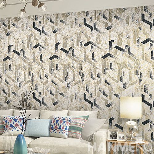 HANMERO New Published Luxury Modern Germetric Design Non-woven 0.53*10m Wallpaper Fresh Hot Selling Wallcovering