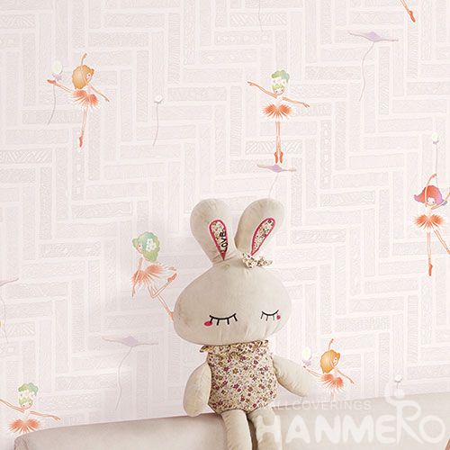 HANMERO CE Certificate Cozy Pink Color 0.53 * 10M Non-woven Wallpaper Hot Selling Girls Room Interior Decor Best Prices
