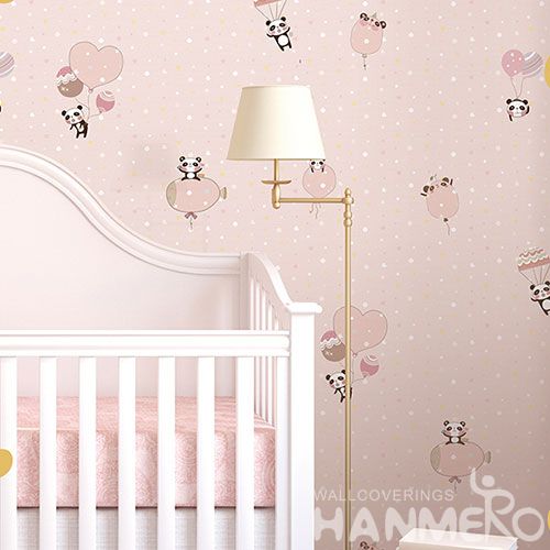 HANMERO 0.53 * 10M Unique Modern Contemporary Non-woven Wallpaper Cartoon Panda Pattern Kids Room China Wholesale