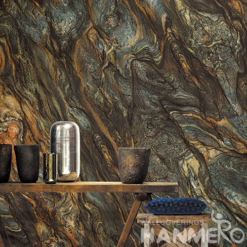 HANMERO Stone Design Modern New Non-woven Discount Wallpaper Best Selling Brown Color Chinese Manufacture