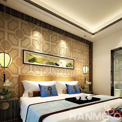 HANMERO Strippable Fashion Chinese 0.53 * 10M Suede Wallpaper in Modern Classic Style on Sale Factory Sell Directlly