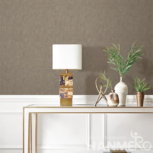 HANMERO Brown Pure Color Modern Simple Design PVC Deep Embossed Wallpaper 0.53 * 10M Nature Sense Wallcovering Factory Bedroom Decor