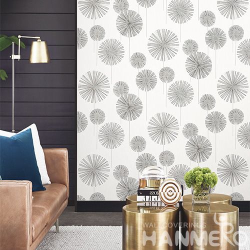 HANMERO Removable Eco-friendly PVC Deep Embossed 0.53 * 10M Wallpaper Chinese Exporter Nature Sense for Interior Home Living Room Decoration