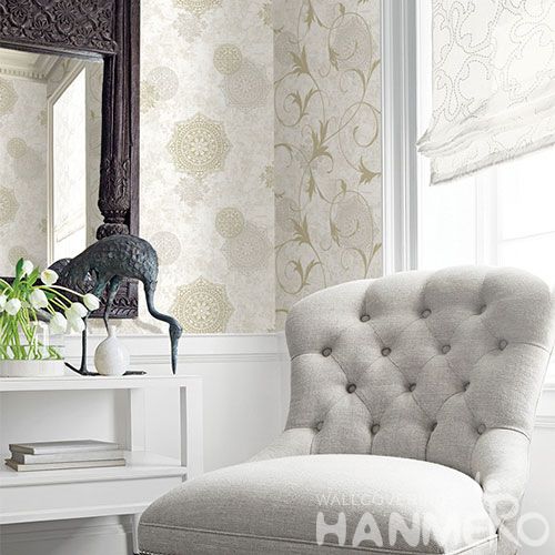 HANMERO Hot Selling 0.53 * 10m Non-woven Wallpaper Geometric Pattern Home Wallcovering for Wall Dealer from Hubei China