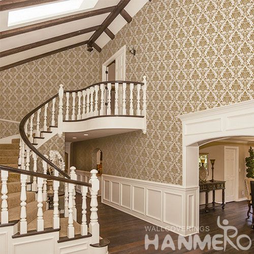 HANMERO Nature Classic Damask Design Non-woven Retro Wallpaper 0.53 * 10M Study Room Decor Wallcovering Best Selling
