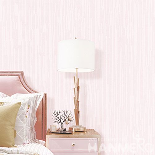 HANMERO PVC Sofa TV Background Decor Wallpaper in Light Pink Color Modern Style 0.53 * 10M Wallcovering from China
