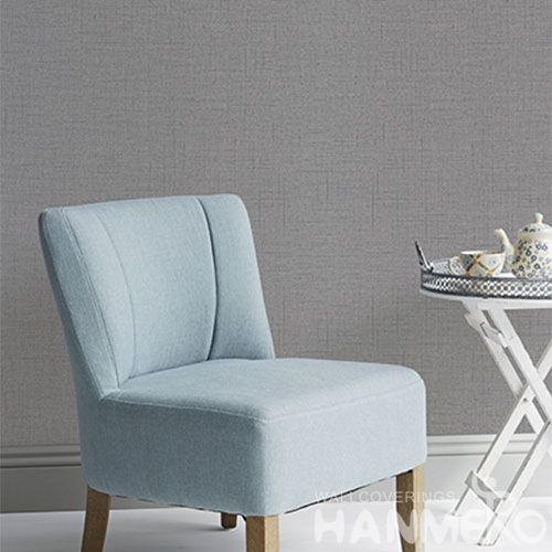 HANMERO Fancy Simple Design PVC 0.53 * 10M Plain Grey Wallpaper Best Prices Chinese Wallcovering Dealer for Kids Bedroom