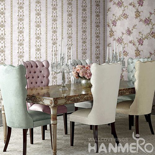 HANMERO European Embossed Purple PVC Wallpaper 0.53*10M/roll Manufacturer For Interior Decoration