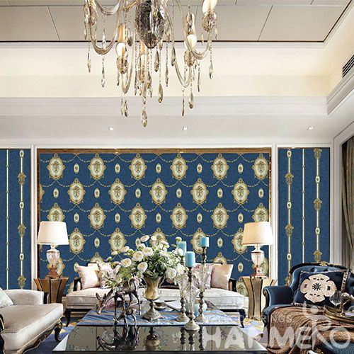  HANMERO Non-woven 1.06M Luxury Special Design Korea Wallpaper in Blue Color for Room Wall Decoration Professional Manufacturer