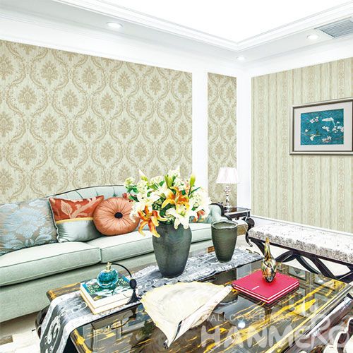 HANMERO Modern Damask Pattern Removable Chinese Supplier Wallpaper Non-woven 1.06M Korea Design for Cozy Home Decoration