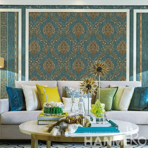 HANMERO Modern Fashion Design Wallcovering Manufacture Classic Damask 1.06M Non-woven Wallpaper Study Room Decoration Hot