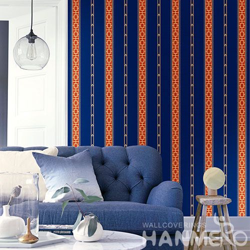 HANMERO Vinyl-coated Modern Vertical Stripes Wallcovering Golden Color Household Decor Wallpaper Hot Selling