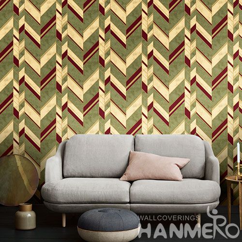 HANMERO PVC Strippable Bedding Room Decorating Wallpaper 0.53 * 10M / Roll Colorful Wallcovering from Professional Manufacturer