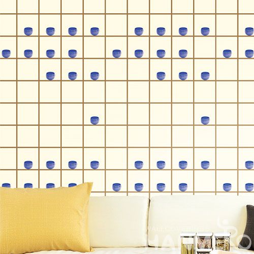 HANMERO Eco-friendly Chinese Style PVC Wallpaper 0.53 * 10M Geometric Design Study Room Decor Wallpaper from China