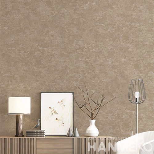 HANMERO Decorative Household Wall Wallcovering Manufacturer Pure Brown Color Design Wallpaper Wholesale Trader from China