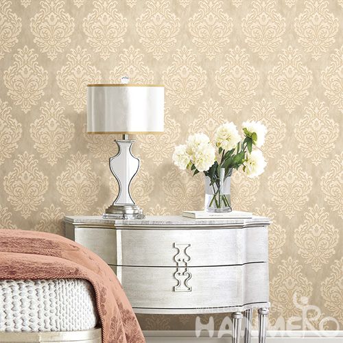 HANMERO Yellow Color Modern Simple Design Best Prices PVC Decorative Wallpaper for Bedroom Wallcovering Vendor from Hubei China Chinese