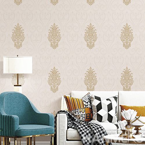 HANMERO High Quality Bed Room Natural Sense Patterned Bedroom Wallpaper PVC 0.53 * 10M Modern Style Chinese Wallcovering Dealer