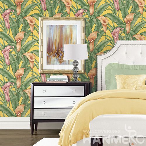 HANMERO  Beautiful Flowers Colorful Unique Wallpaper 0.53 * 10M PVC Fashion Design Living Room Decor Cozy Wallcovering Best Selling