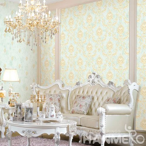 HANMERO Newest Chinese Modern Style Non-woven 0.53 * 10M Wallpaper Golden Flowers for Bedroom House Decorative Top-grade Quality Chinese Supplier