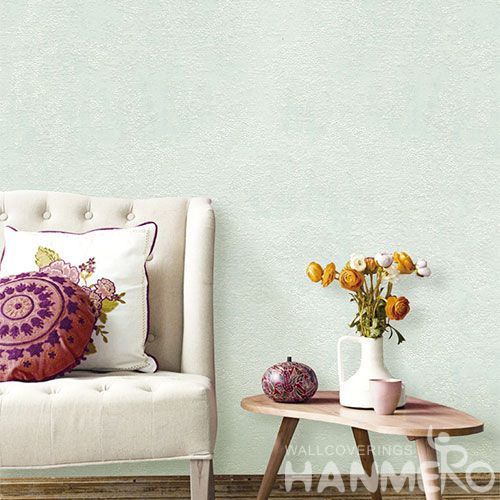 HANMERO Plain Color Natural Material New Style Non-woven Wallpaper 0.53 * 10M / roll for Bedroom House Decorative with Best Prices and CE Certificate