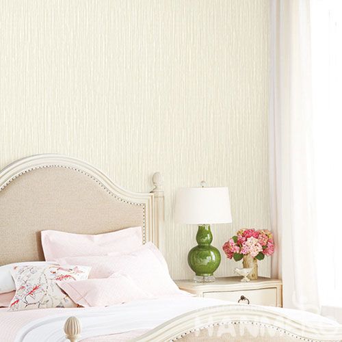 HANMERO Vinyl-coated Pure Color Wallcovering PVC Beige Children Room Decorative Wallpaper Professional Wholesale