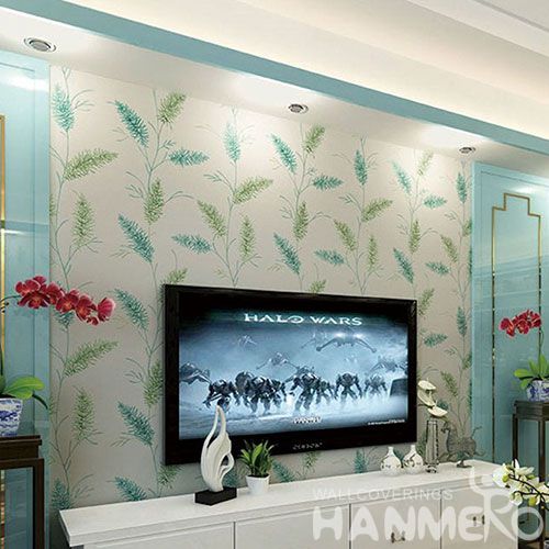 HANMERO Modern Style 0.53 * 10 M / Roll Natural Plants Suede Wallpaper Household Room Chinese Wallcovering for Wholesale Prices