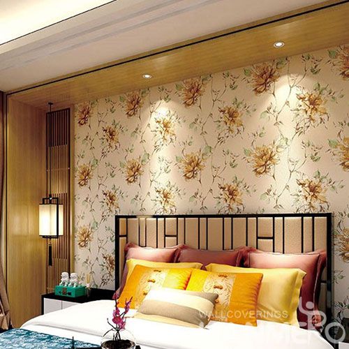 HANMERO Modern Big Flowers Design Suede Wallpaper 0.53 * 10 m / Roll Room Chinese Wallcovering Wholesaler Competitive Prices