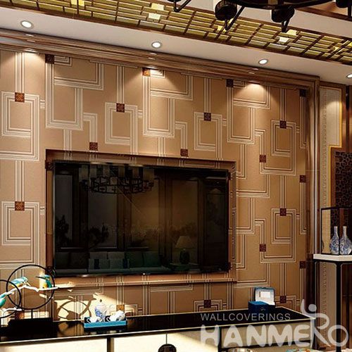 HANMERO 0.53 * 10 M / Roll Wallcovering Factory from China Hotels Office Wall Decor Natural Suede Wallpaper Exporter 