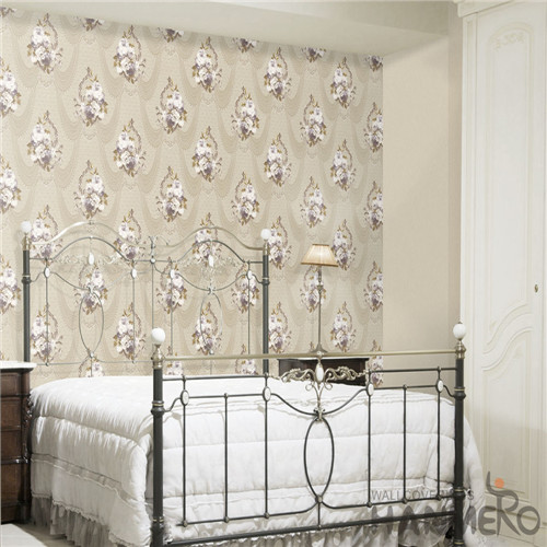 HANMERO European Flowers Design Light Grey Color PVC 1.06M Wallpaper Room Wall Decor Wallcovering Wholesaler Competitive Prices