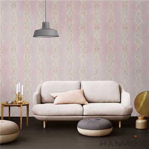 HANMERO Interior Decor Wallcovering Cozy Pink Color Floral Design 1.06M Wallpaper Natural Material for Living Room Bedroom