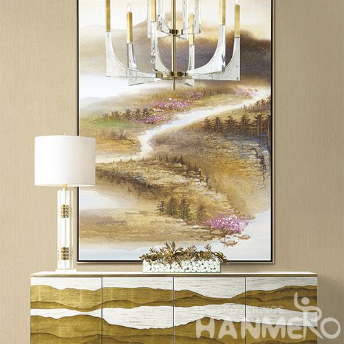 HANMERO Vinyl-coated Modern Pure Simple Design Wallcovering Khaki Color Household Decor Wallpaper Hot Selling