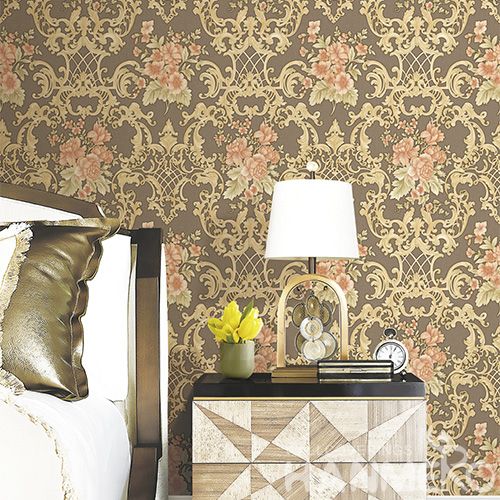 HANMERO Deep Embossed  Wall Decoration PVC 0.53 * 10M Wallpaper Floral Design Living Room Bed Room Wallcovering Wholesaler