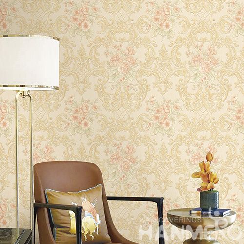 HANMERO PVC Modern Pink Flowers Design Wallpaper 0.53*10M Nature Sense Wallcovering Factory Sell Directlly for Study Room