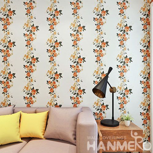 HANMERO Modern Beatiful Pink Flowers High Quality Household Decor PVC Wallpaper Home Decorative 0.53 * 10M Wallcovering