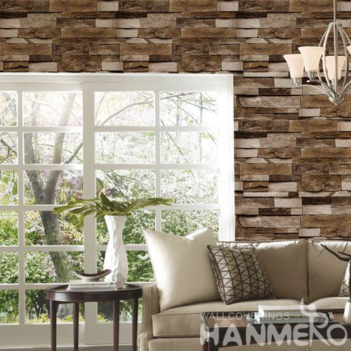 HANMERO PVC Stone Design Wallpaper 0.53 * 10M Price 3D Wall Wallcovering Vendor in Modern European Style for Room TV Sofa Background