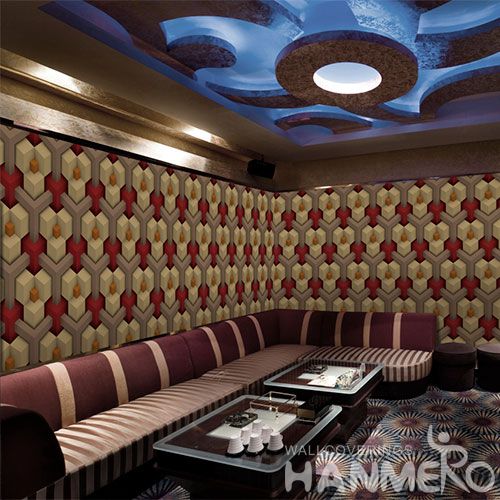 HANMERO Economical Eco-friendly 3D Germetric Interesting Wallpaper for Walls PVC 0.53 * 10M Natural Sense Wallcovering Home Desinger On Sale