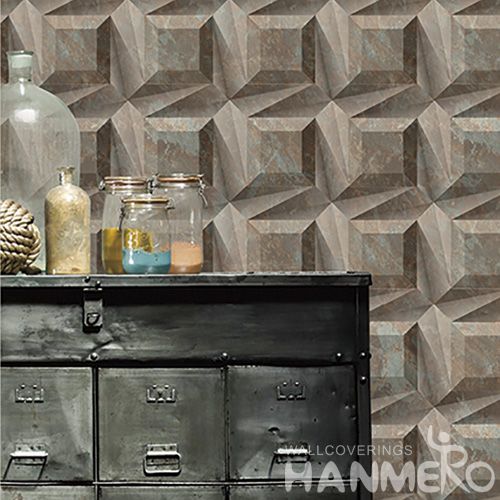 HANMERO Modern 3D Geometric Removable Non-woven Paper Wallpaper for Home Supplier from Chinese Vendor