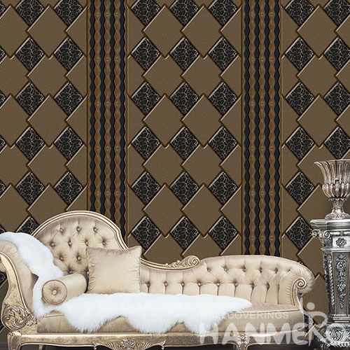 HANMERO Eco-friendly Strippable Home Decoration Wallcovering Germetric Pattern 3D PVC Wallpaper with Wholesale Price Exported