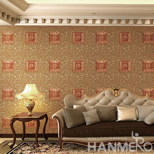 HANMERO Interior Room Decor Wallcovering 3D Golden Color Wallpaper 1.06M Korea Design Natural Material for Living Room Bedroom