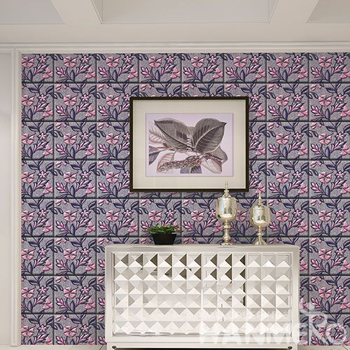 HANMERO Factory Sell Directlly Modern Luxury Pink Color Flowers Wallpaper 3D 1.06M PVC Wallcovering Distributor Home Decor Supplier