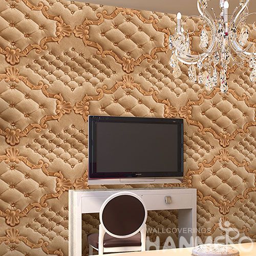 HANMERO Leather Effect New Arrival Modern Removable 3D Wallpaper Wallcvoering PVC 1.06M Korea Design for Home Supplier Chinese Vendor