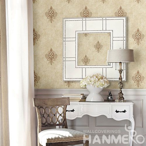 HANMERO Best-selling Affordable 0.53 * 10M Non-woven Embroidery Wallpaper in Light Color for TV Bachground Wall Decor Chinese Vendor