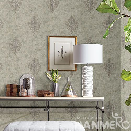 HANMERO Eco-friendly Nature Sense Non-woven Embroidery Wallpaper 0.53 * 10M / Roll in Modern European Style for Elegant Home Decoration