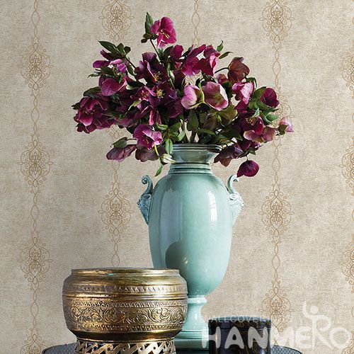HANMERO Economical Natural Material Wallpaper 0.53 * 10M Non-woven Embroidery Wallcovering Home Desinger in European Style On Sale