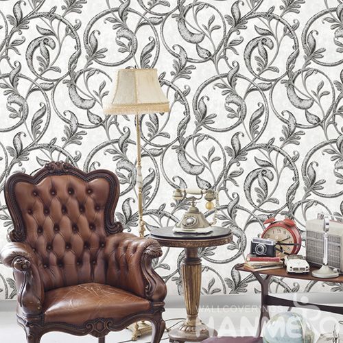 HANMERO Eco-friendly Natural Grey Vines PVC Wallpaper 0.53 * 10M Fashion Beautiful Living Room Decorating Wallcovering Latest