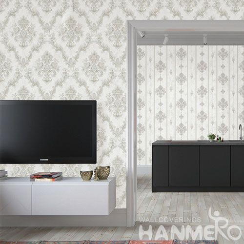 HANMERO CE certificate Removable Damask Interior Wallpaper Sale 0.53 * 10M Nightclub Saloon Decoration Non-woven Wallcovering