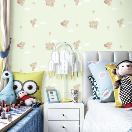 HANMERO Affordable Cartoon Bear Design 0.53 * 10M Non-woven Boys Bedroom Wallpaper Household Decoration Factory Sell Directlly