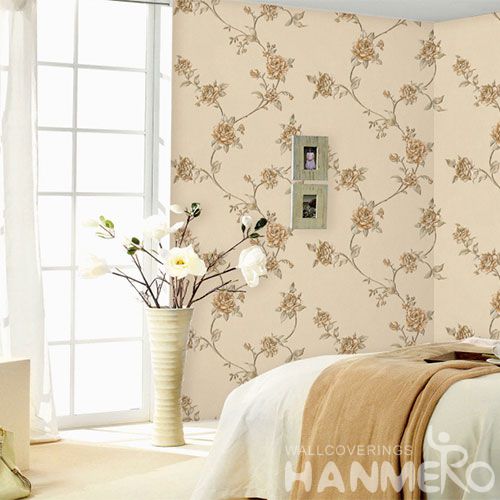 HANMERO Modern Interior Decor Wallcovering 0.53 * 10M PVC Floral Wallpaper Designs for Living Room Hot Sex Natural Material